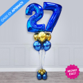 Mπουκέτο με 2 μπαλόνια αριθμούς & λάτεξ Chrome μπαλόνια - Κωδικός: 9603009