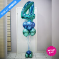 Mπουκέτο με 1 μπαλόνι αριθμό & λάτεξ Chrome μπαλόνια - Κωδικός: 9603010