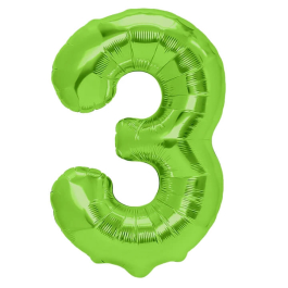 Μπαλόνια Αριθμοί - Μπαλόνι αριθμός Νούμερο "3" μεγάλο - πράσινο - Κωδικός: 128565 - SmileStore