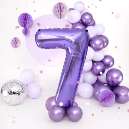 Μπαλόνια Αριθμοί - Μπαλόνι αριθμός Νούμερο "7" μεγάλο - μωβ - Κωδικός: 142172 - SmileStore