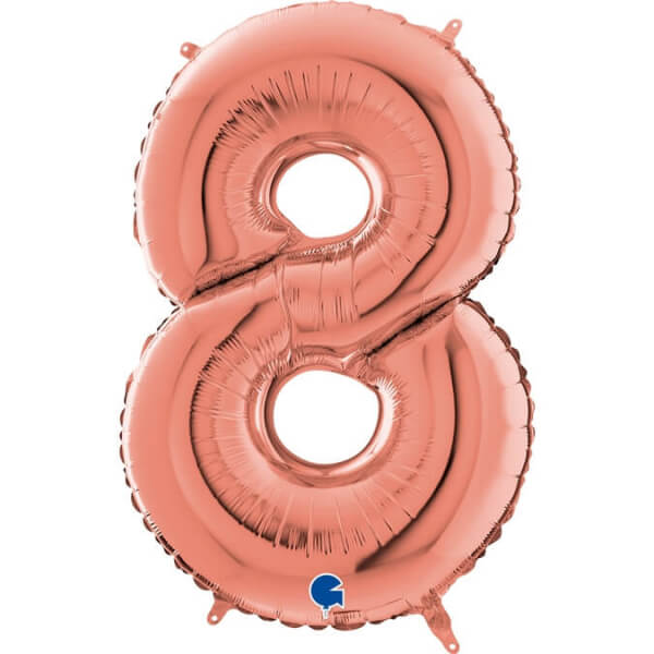 Μπαλόνι αριθμός Νούμερο "8" μεγάλο - Grabo - ροζ χρυσό - Κωδικός: 402389 - Grabo
