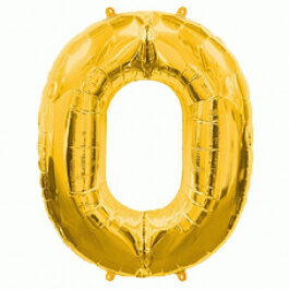 Μπαλόνι αριθμός Νούμερο "0" μεγάλο - Flexmetal - χρυσό - Κωδικός: 7917601 - Flexmetal