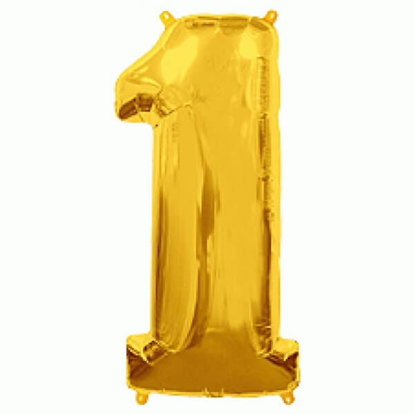 Μπαλόνι αριθμός Νούμερο "1" μεγάλο - Flexmetal - χρυσό - Κωδικός: 7917611 - Flexmetal