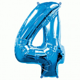 Μπαλόνι αριθμός Νούμερο "4" μεγάλο - Flexmetal - μπλε - Κωδικός: 7917644 - Flexmetal