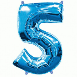 Μπαλόνι αριθμός Νούμερο "5" μεγάλο - Flexmetal - μπλε - Κωδικός: 7917654 - Flexmetal