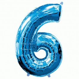 Μπαλόνι αριθμός Νούμερο "6" μεγάλο - Flexmetal - μπλε - Κωδικός: 7917664 - Flexmetal