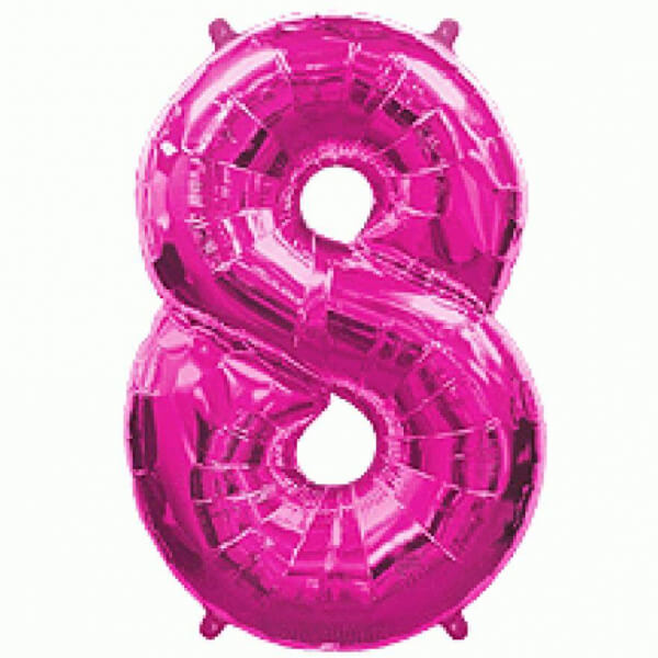 Μπαλόνι αριθμός Νούμερο "8" μεγάλο - Flexmetal - φούξια - Κωδικός: 7917683 - Flexmetal