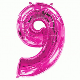Μπαλόνι αριθμός Νούμερο "9" μεγάλο - Flexmetal - φούξια - Κωδικός: 7917693 - Flexmetal