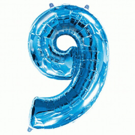 Μπαλόνι αριθμός Νούμερο "9" μεγάλο - Flexmetal - μπλε - Κωδικός: 7917694 - Flexmetal