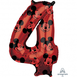 Μπαλόνι αριθμός Νούμερο "4" μεγάλο - Anagram - Mickey Mouse - Κωδικός: A4013401 - Anagram