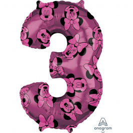 Μπαλόνι αριθμός Νούμερο "3" μεγάλο - Anagram - Minnie Mouse - Κωδικός: A4013801 - Anagram