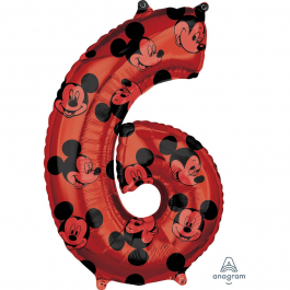 Μπαλόνι αριθμός Νούμερο "6" μεγάλο - Anagram - Mickey Mouse - Κωδικός: A4170701 - Anagram