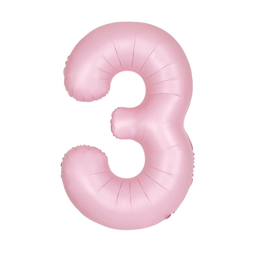 Μπαλόνι αριθμός Νούμερο "3" μεγάλο - Unique - Ροζ Ματ