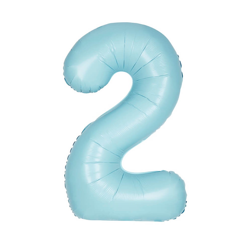 Μπαλόνι αριθμός Νούμερο "2" μεγάλο - Unique - Γαλάζιο Ματ