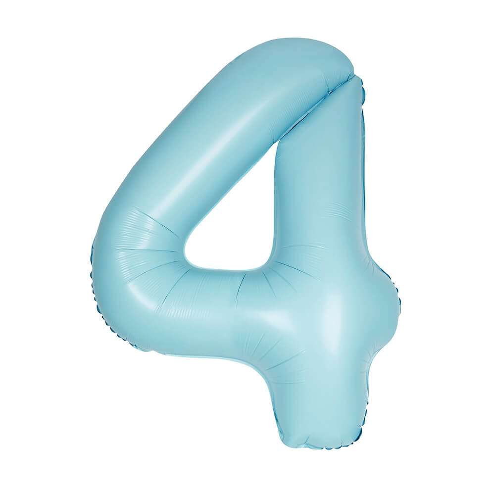 Μπαλόνι αριθμός Νούμερο "4" μεγάλο - Unique - Γαλάζιο Ματ