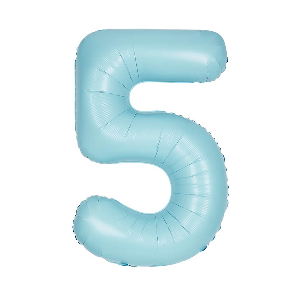Μπαλόνι αριθμός Νούμερο "5" μεγάλο - Unique - Γαλάζιο Ματ