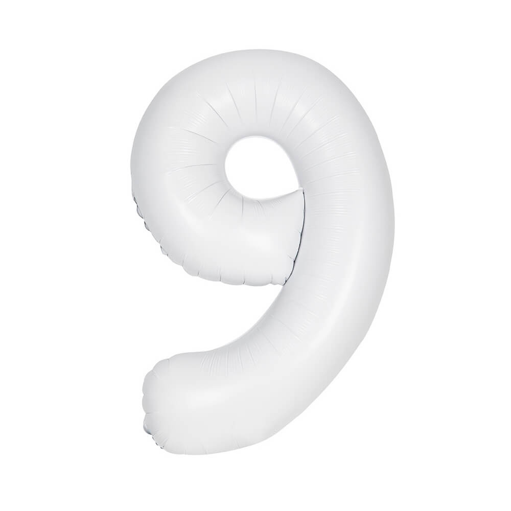 Μπαλόνι αριθμός Νούμερο "9" μεγάλο - Unique - Άσπρο Ματ