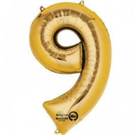 Μπαλόνι αριθμός Νούμερο "9" μεγάλο - Anagram - χρυσό - Κωδικός: A2826001 - Anagram