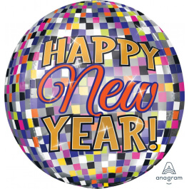 Μπαλόνι Foil ORBZ σφαιρικό "Happy New Year Discoball" 43εκ. - Κωδικός: A31445 - Anagram