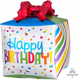 Μπαλόνι Foil Cubez κύβος "Birthday Present" 40εκ - Κωδικός: A34565 - Anagram