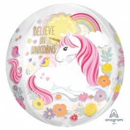 Μπαλόνι Foil ORBZ σφαιρικό "Believe In Unicorns" 43εκ.