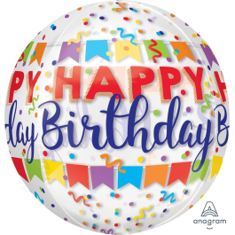 Μπαλόνι Foil ORBZ σφαιρικό "Happy Birthday" 43εκ. - Κωδικός: A37837 - Anagram