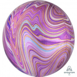 Μπαλόνι Foil ORBZ σφαιρικό "Marblez Purple" 43εκ. - Κωδικός: A4139501 - Anagram