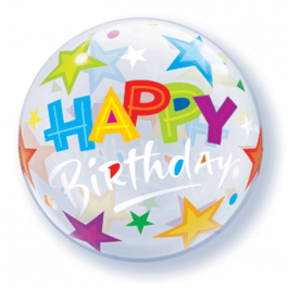 Μπαλόνια Air Bubble μικρά "Birthday Stars" 30εκ (10 τεμάχια) - Κωδικός: 23302 - Qualatex