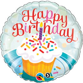 Μπαλόνι Foil "Birthday Cupcake Sprinkles" 46εκ. - Κωδικός: 28131 - Qualatex