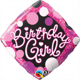 Μπαλόνι Foil "Birthday Girl Pink Black" 51εκ. - Κωδικός: 29592 - Qualatex