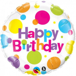 Μπαλόνι Foil "Birthday Big Polka Dots" 46εκ. - Κωδικός: 29827 - Qualatex