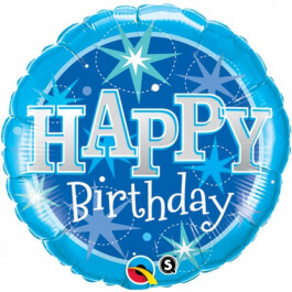 Μπαλόνι Foil "Birthday Blue Sparkle" 46εκ. - Κωδικός: 37919 - Qualatex