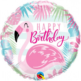 Μπαλόνι Foil "Birthday Pink Flamingo" 46εκ. - Κωδικός: 57274 - Qualatex