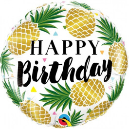 Μπαλόνι Foil "Birthday Golden Pineapples" 46εκ. - Κωδικός: 57277 - Qualatex