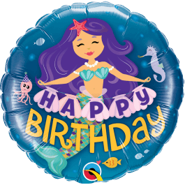 Μπαλόνι Foil "Birthday Mermaid" 46εκ. - Κωδικός: 57799 - Qualatex