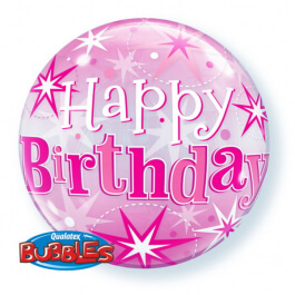 Μπαλόνι Bubble "Birthday Pink Starburst" 56εκ. - Κωδικός: 43121 - Qualatex
