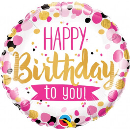 Μπαλόνι Foil "Birthday To You Pink & Gold" 46εκ. - Κωδικός: 49170 - Qualatex