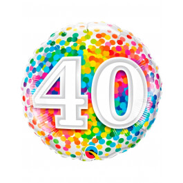 Μπαλόνι Foil "No40 Rainbow Confetti" 46εκ. - Κωδικός: 49532 - Qualatex