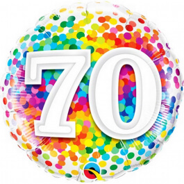 Μπαλόνι Foil "No70 Rainbow Confetti" 46εκ. - Κωδικός: 49556 - Qualatex