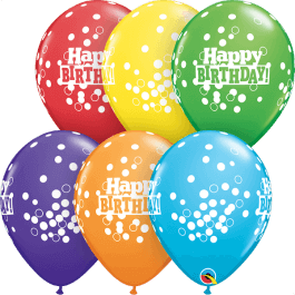 Μπαλόνια Latex "Birthday Confetti" 28εκ. (6 τεμάχια) - Κωδικός: 52962 - Qualatex