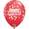 Μπαλόνια Latex "Birthday Confetti" 28εκ. (6 τεμάχια) - Κωδικός: 52962 - Qualatex