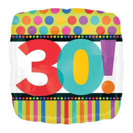 Μπαλόνι Foil "No30 Dots & Stripes" 46εκ. - Κωδικός: A11246201 - Anagram