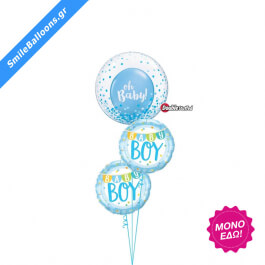 Μπουκέτο μπαλονιών "Blue Oh Baby Boy" - Κωδικός: 9502017 - SmileStore