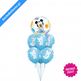 Μπουκέτο μπαλονιών "Pale Blue Baby Mickey" - Κωδικός: 9502027 - SmileStore