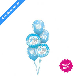 Μπουκέτο μπαλονιών "Sweet Blue Elephants" - Κωδικός: 9502038 - SmileStore