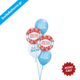 Μπουκέτο μπαλονιών "Winter Wonderland Snowflakes" - Κωδικός: 9504002 - SmileStore