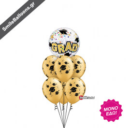 Μπουκέτο μπαλονιών "Congrats Grad Golden Caps" - Κωδικός: 9511017 - SmileStore