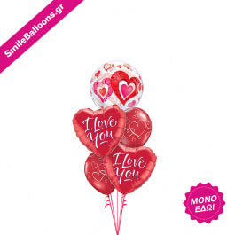 Μπουκέτο μπαλονιών "I Love You Heart Bubble" - Κωδικός: 9521058 - SmileStore