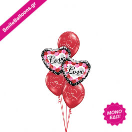 Μπουκέτο μπαλονιών "Romantic Pink Red Roses Valentine Frame" - Κωδικός: 9521118 - SmileStore