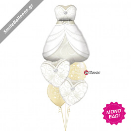 Μπουκέτο μπαλονιών "Beautiful Bridal Gown" - Κωδικός: 9522004 - SmileStore